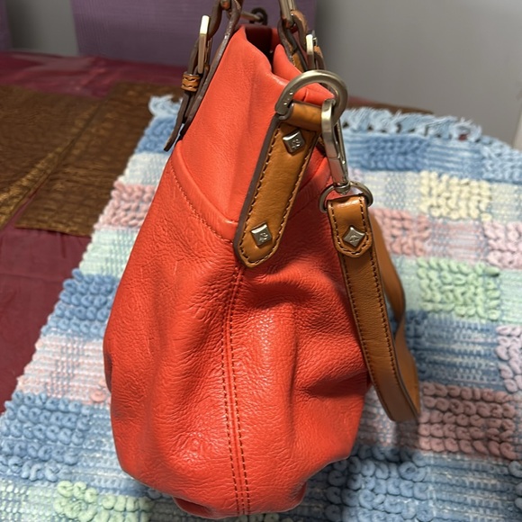 Authentic  Soft Leather MCM  Orange 2 way bag - Picture 6 of 16